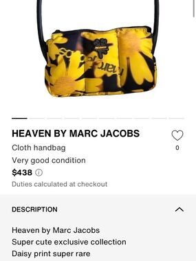 Heaven by Marc Jacobs Yellow Daisy Floral Shoulder Bag